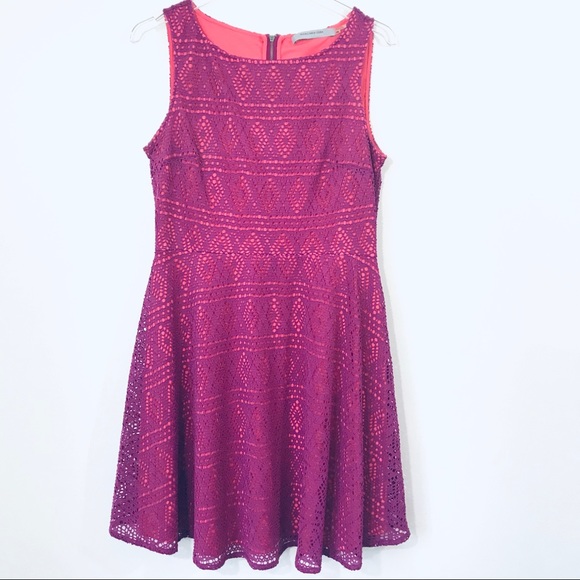 Andrew Marc Dresses & Skirts - Andrew Marc Hot Pink Eyelet Sleeveless Dress